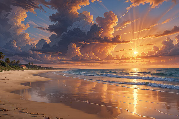 Coucher de soleil sur une plage Coucher de soleil sur une plage
