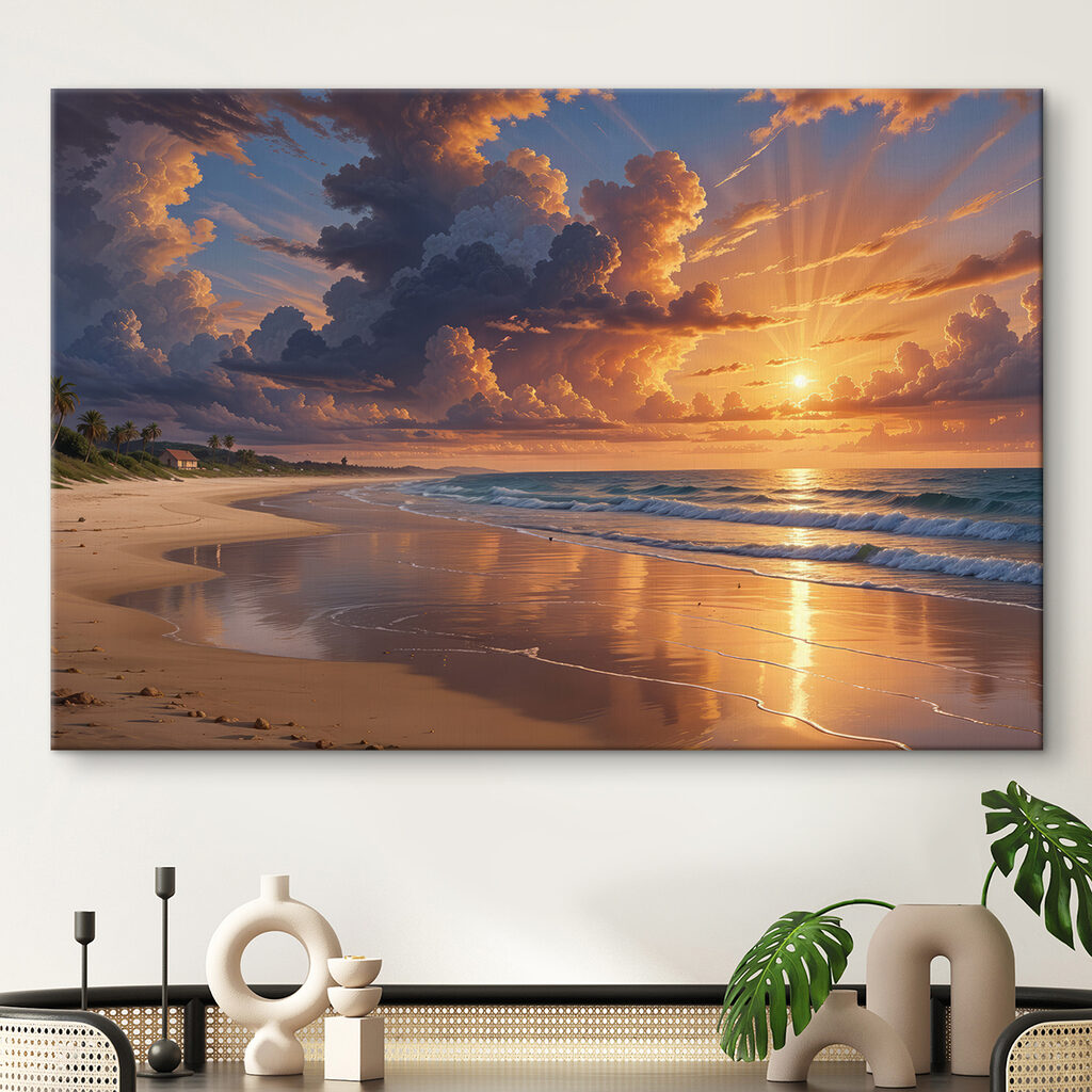 Sunset over a beach Sunset over a beach