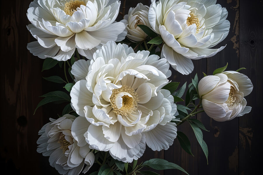 Groupe de fleurs blanches