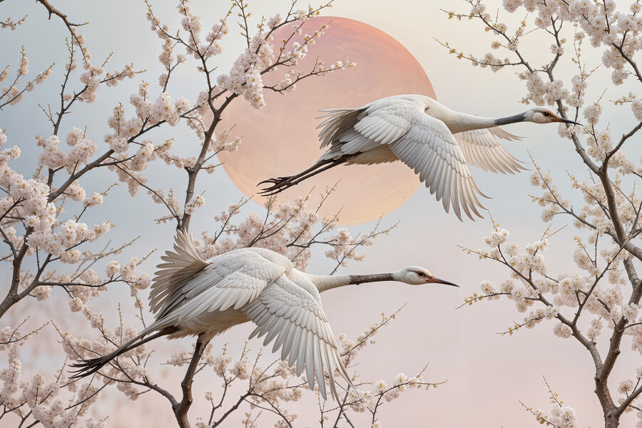 Groupe d'oiseaux volant dans les airs