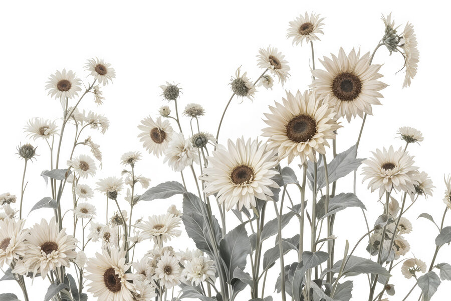 Groupe de fleurs blanches