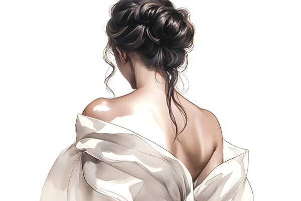 Femme avec les cheveux tirés en arrière Femme avec les cheveux tirés en arrière