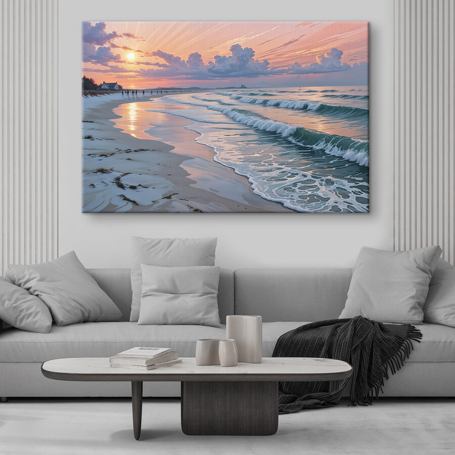 Plage avec des vagues et des gens Plage avec des vagues et des gens