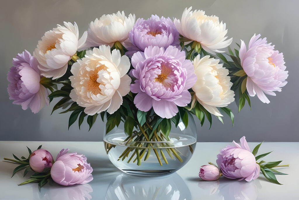 Vase of flowers on a table Vase of flowers on a table