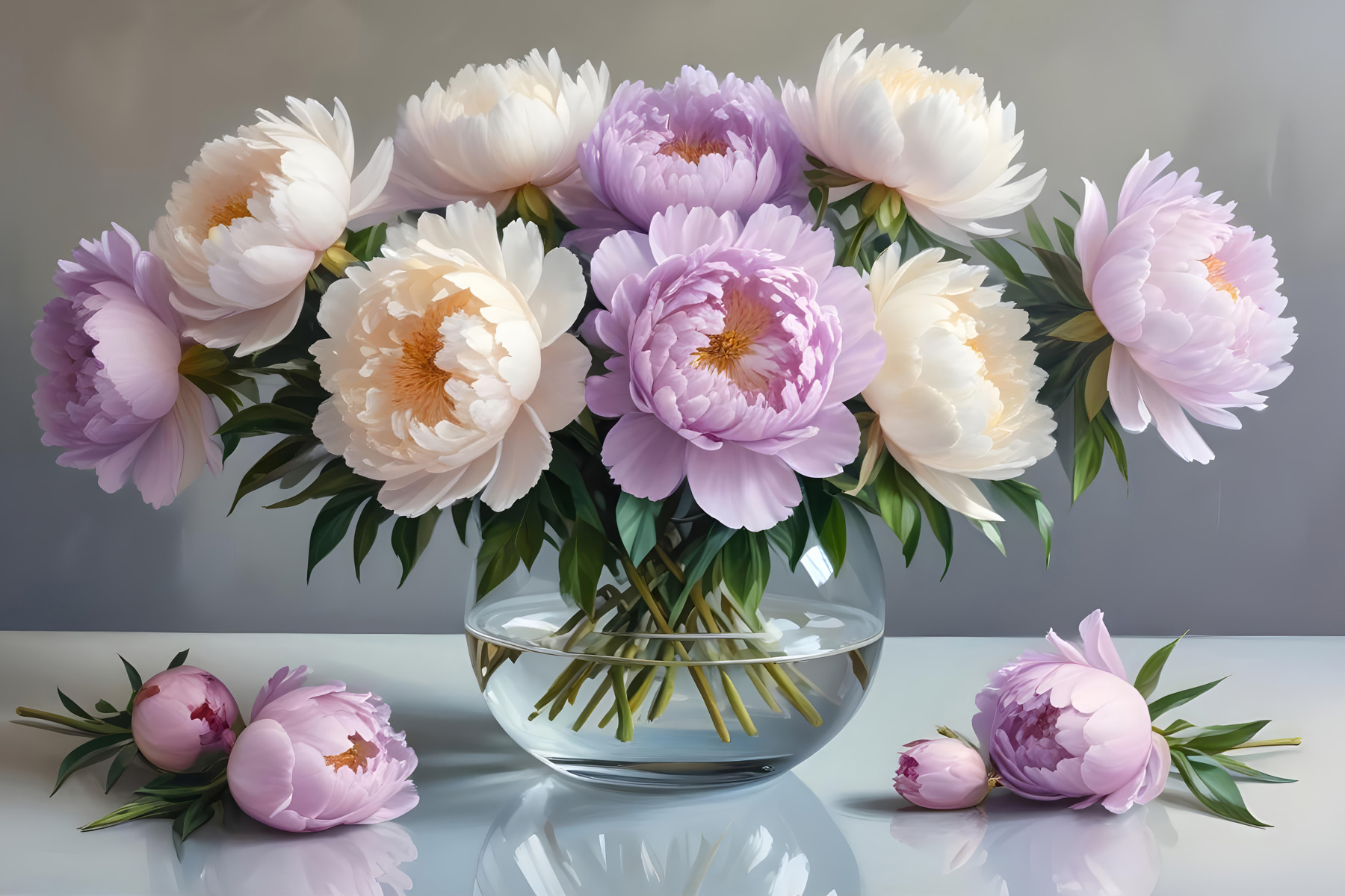 Vase of flowers on a table