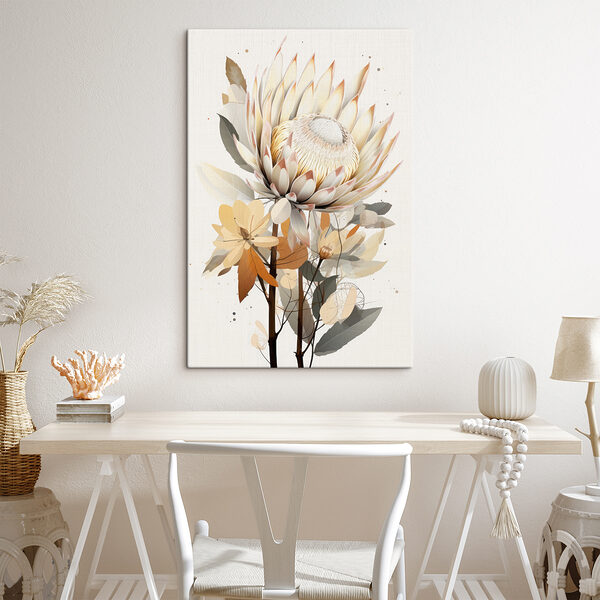 Fleur avec feuilles et fleur blanche Fleur avec feuilles et fleur blanche