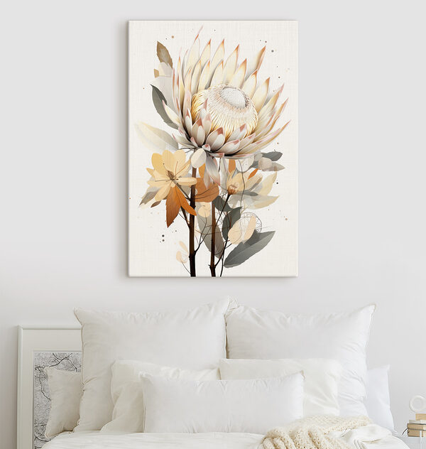 Fleur avec feuilles et fleur blanche Fleur avec feuilles et fleur blanche