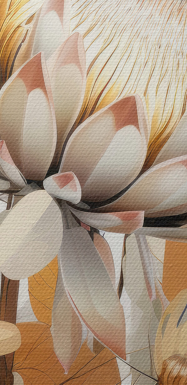 Fleur avec feuilles et fleur blanche Fleur avec feuilles et fleur blanche