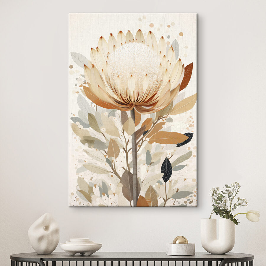 Fleur avec feuilles et pétales