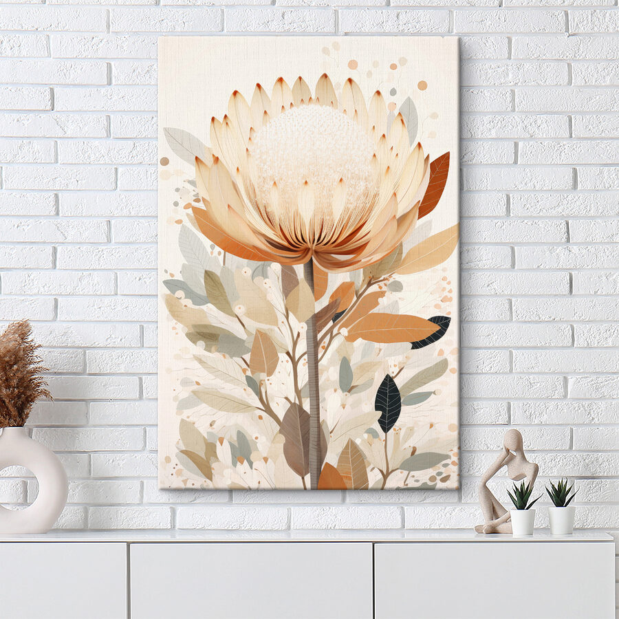 Fleur avec feuilles et pétales
