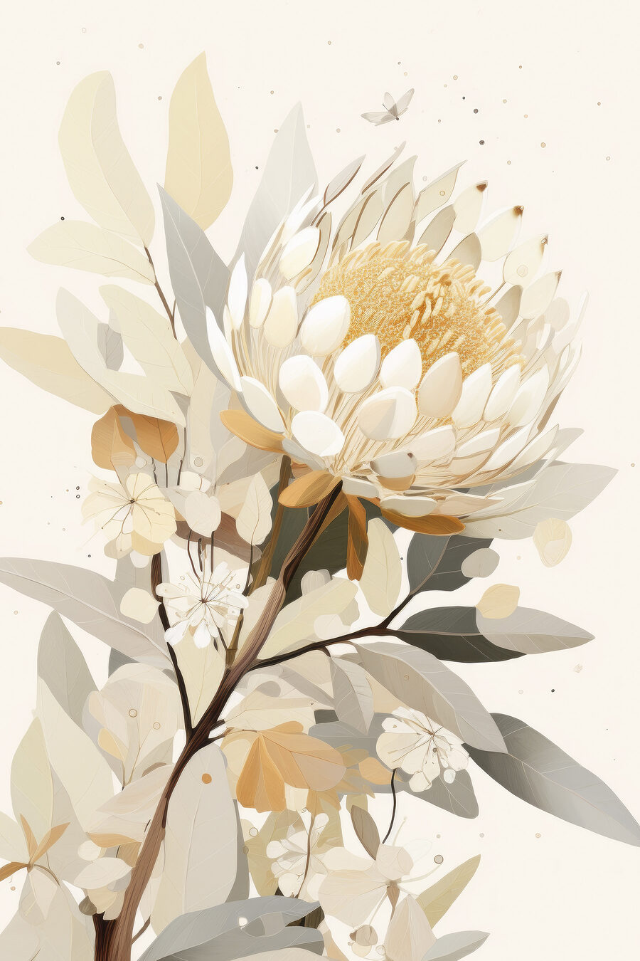 Fleur blanche avec centre jaune