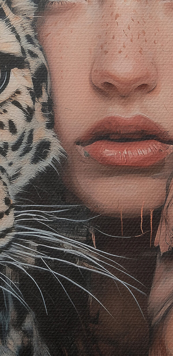 Femme avec un léopard Femme avec un léopard