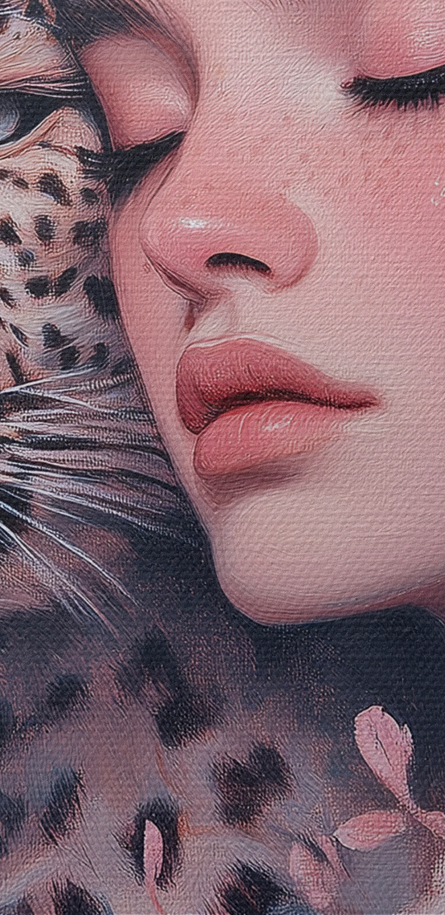 Femme avec un guépard