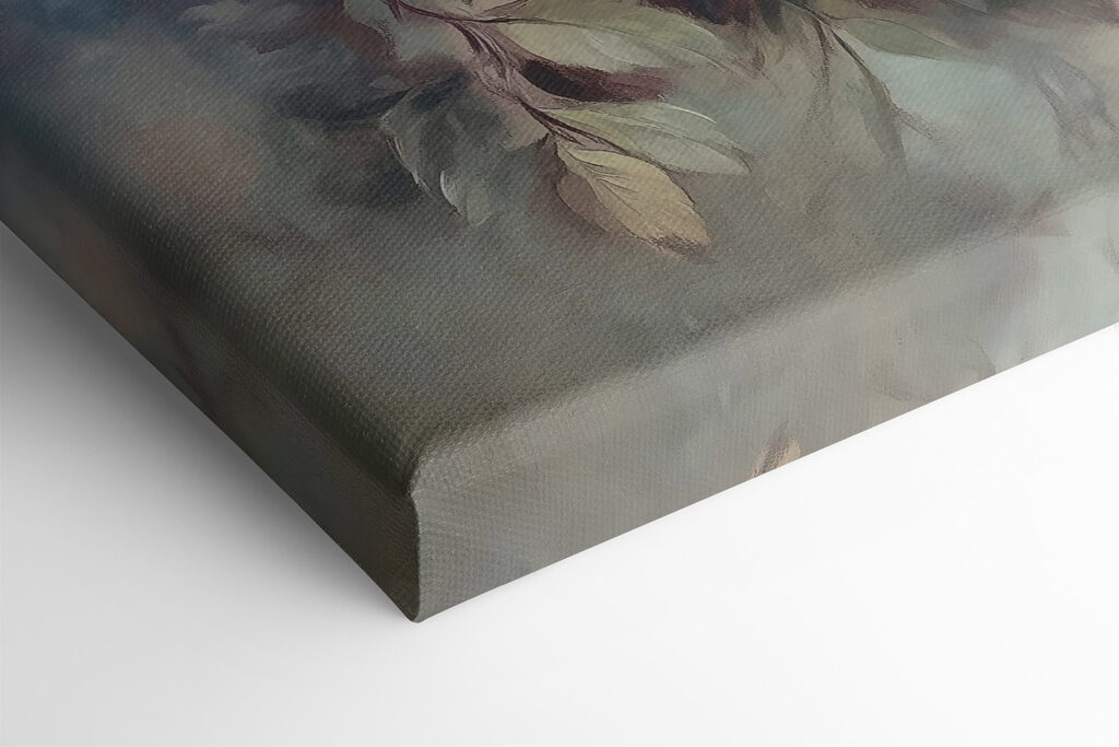 Painting of flowers on a blue background