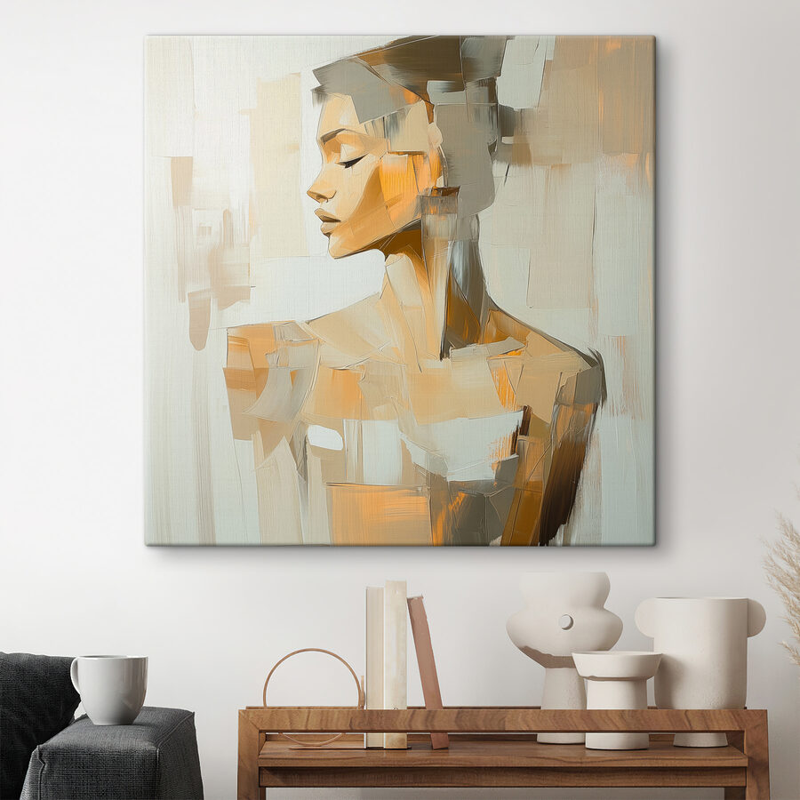 Tableaux Visage de femme avec les yeux fermés