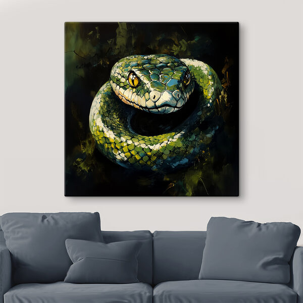 Serpent vert aux yeux jaunes Serpent vert aux yeux jaunes