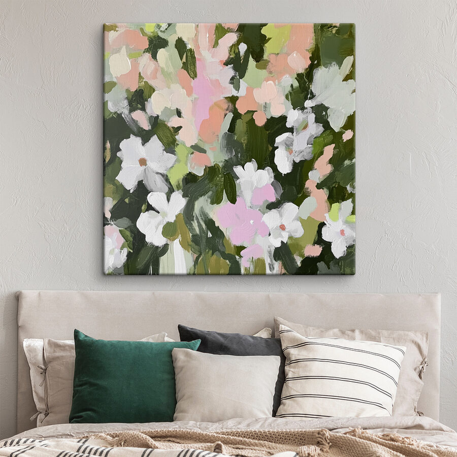 Peinture de fleurs et de feuilles