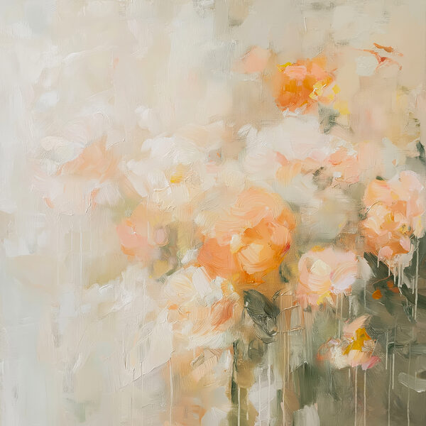 Peinture de fleurs sur une surface blanche Peinture de fleurs sur une surface blanche