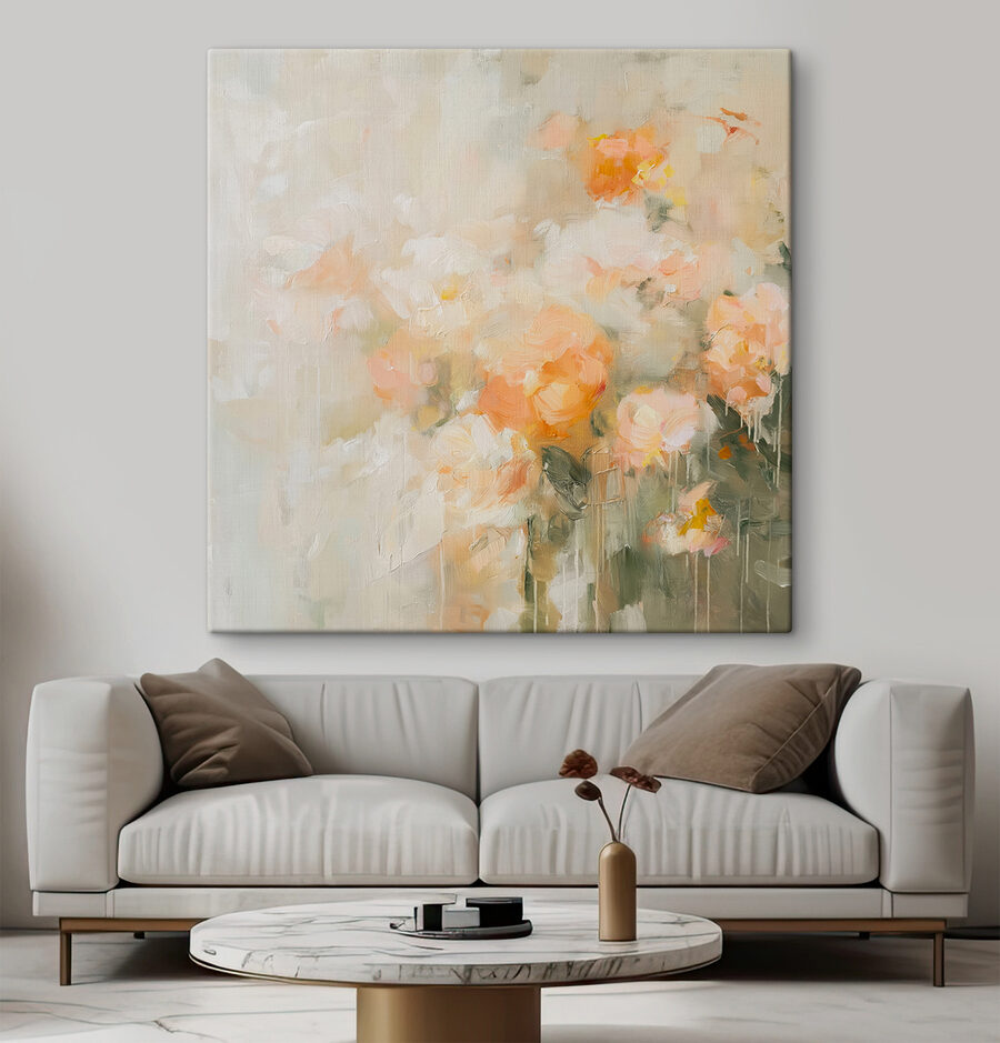 Peinture de fleurs sur une surface blanche Peinture de fleurs sur une surface blanche