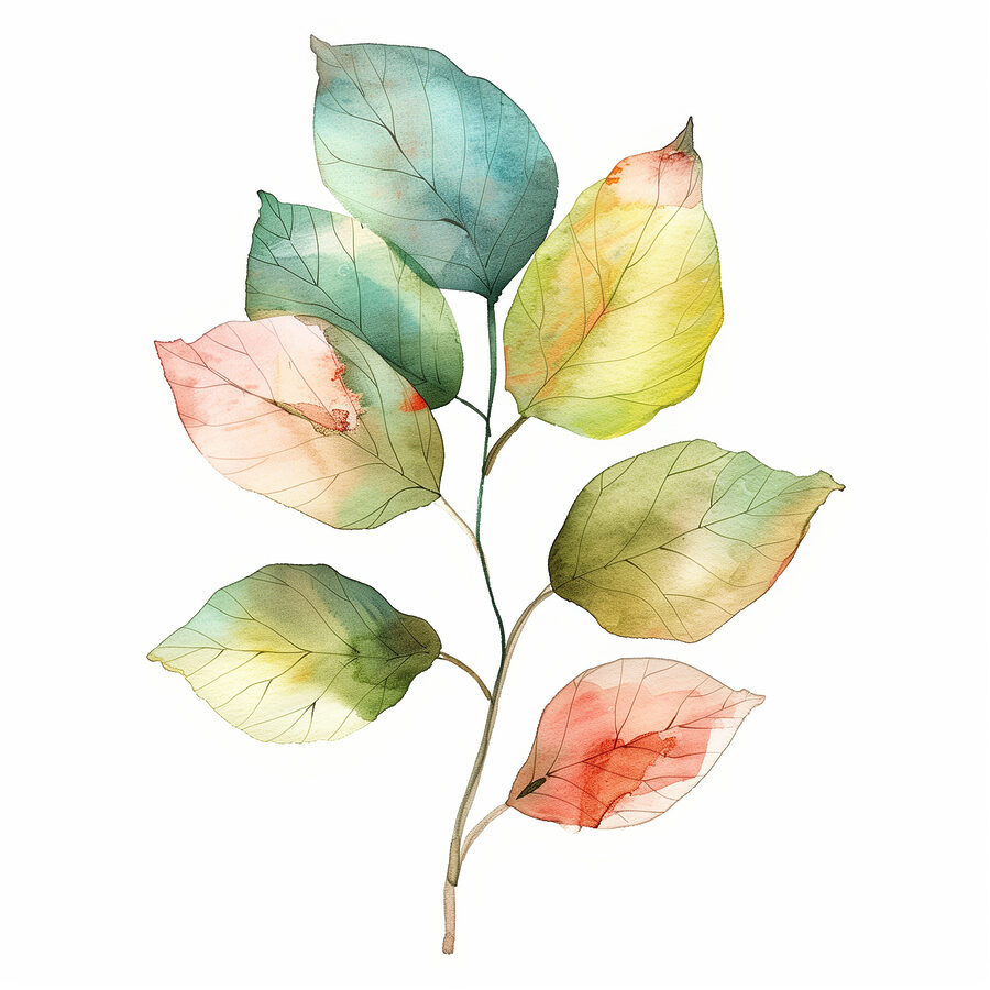 Aquarelle d'une feuille