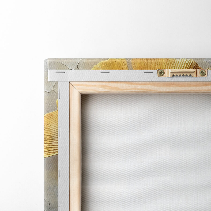 Tableaux Feuilles jaunes sur une surface en béton – Image 5
