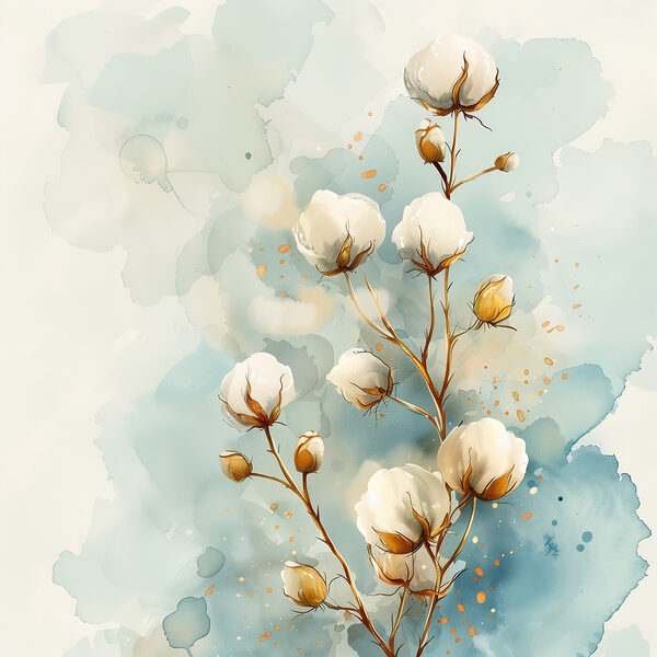 Aquarelle de fleurs de coton Aquarelle de fleurs de coton