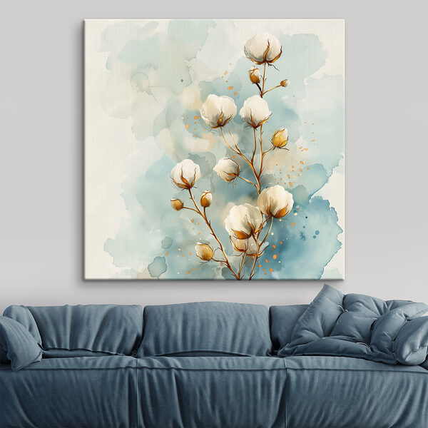 Aquarelle de fleurs de coton Aquarelle de fleurs de coton