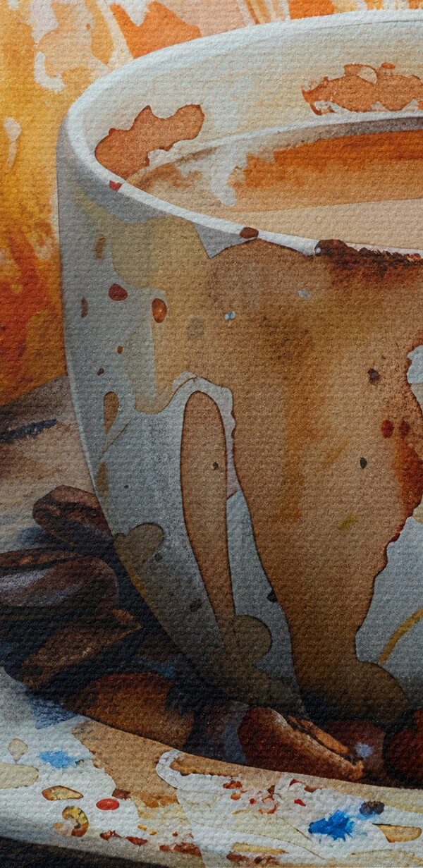 Aquarelle d'une tasse de café et d'un croissant Aquarelle d'une tasse de café et d'un croissant