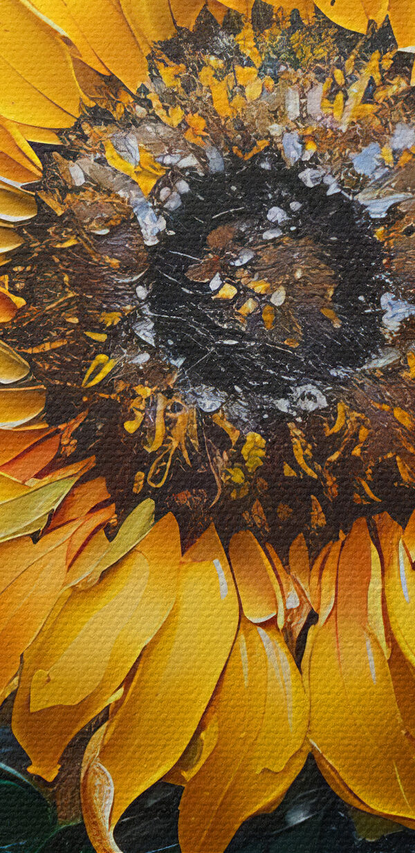 Gros plan d'une peinture de tournesols Gros plan d'une peinture de tournesols