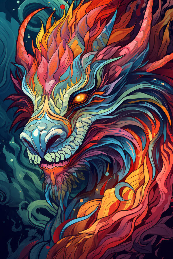 Art coloré d'un dragon Art coloré d'un dragon