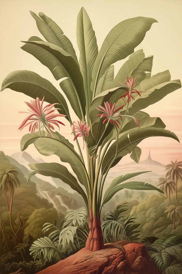 Grande plante avec des fleurs et des feuilles Grande plante avec des fleurs et des feuilles
