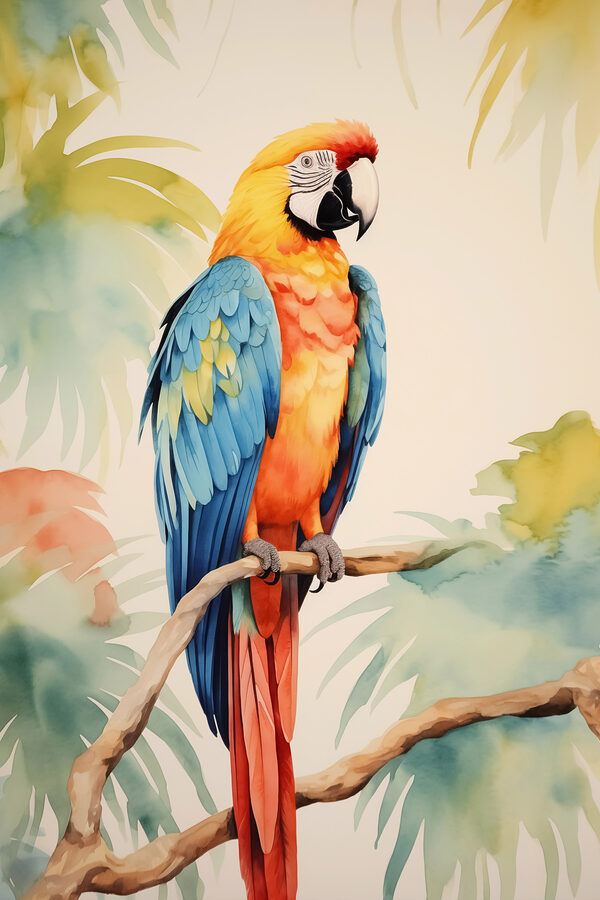 Oiseau coloré sur une branche Oiseau coloré sur une branche