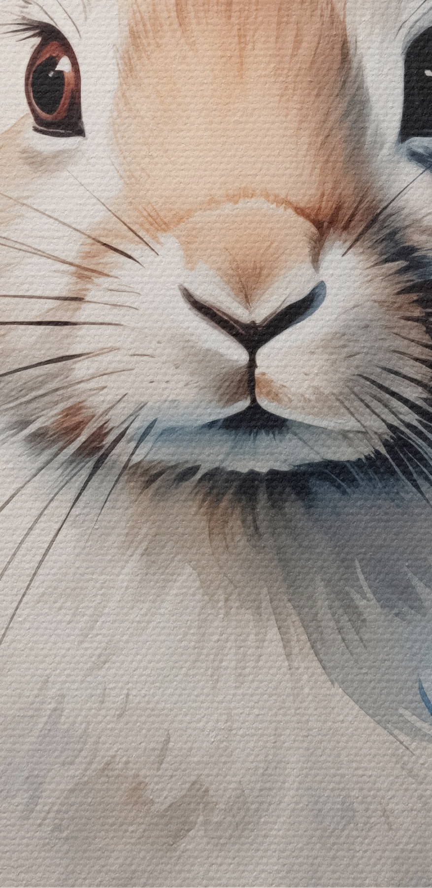 Peinture d'un lapin entouré de fleurs