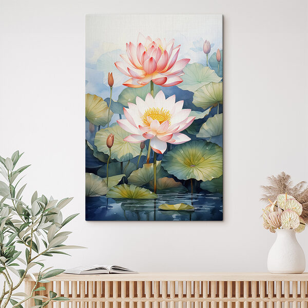 Peinture d'une fleur et de feuilles Peinture d'une fleur et de feuilles