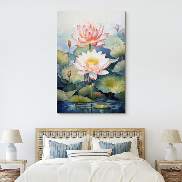 Peinture d'une fleur et de feuilles Peinture d'une fleur et de feuilles