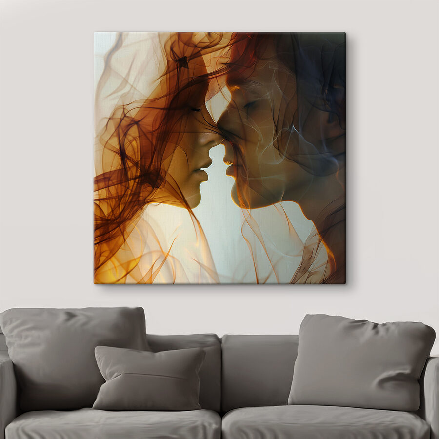 Homme et femme avec de la fumée