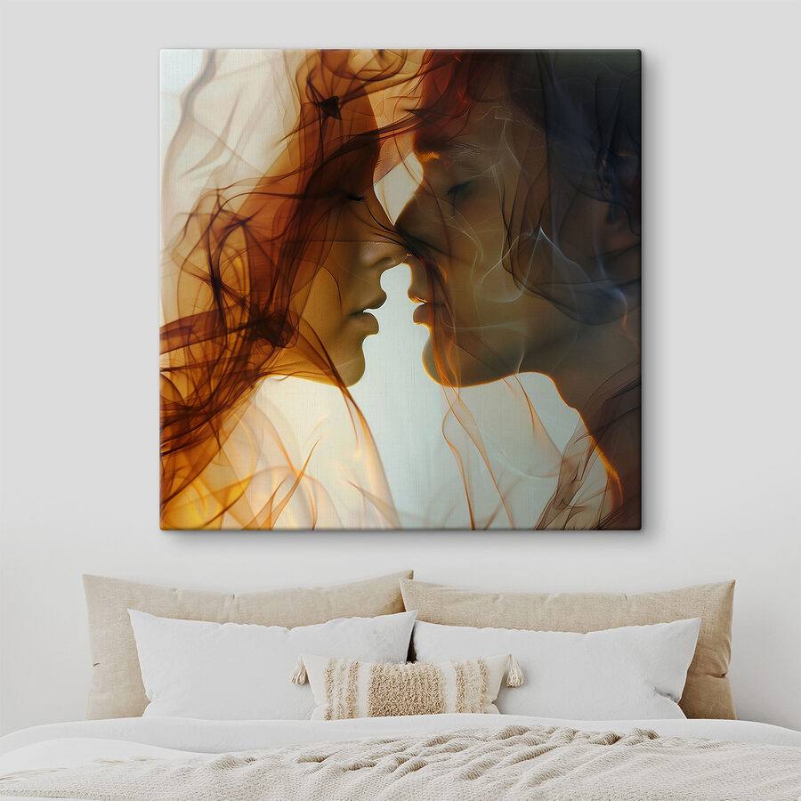 Homme et femme avec de la fumée