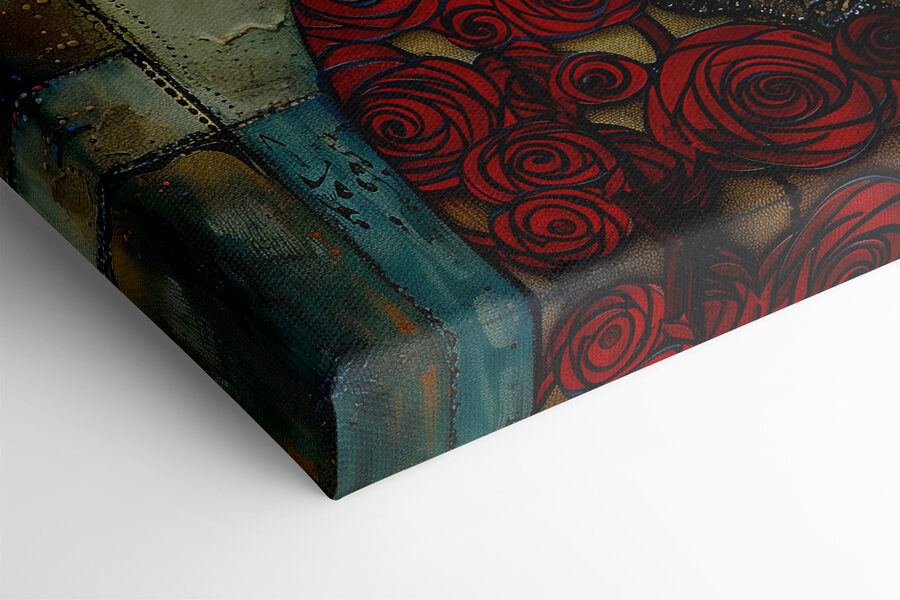 Peinture d'une jeune fille tenant une rose