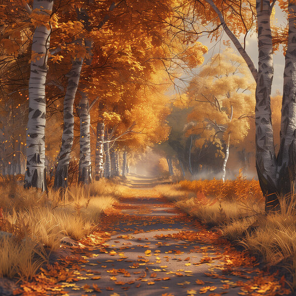Chemin avec des feuilles d'oranger Chemin avec des feuilles d'oranger