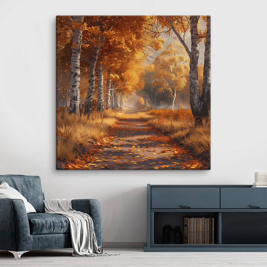 Chemin avec des feuilles d'oranger