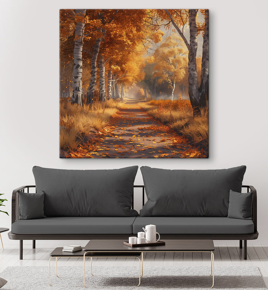 Chemin avec des feuilles d'oranger