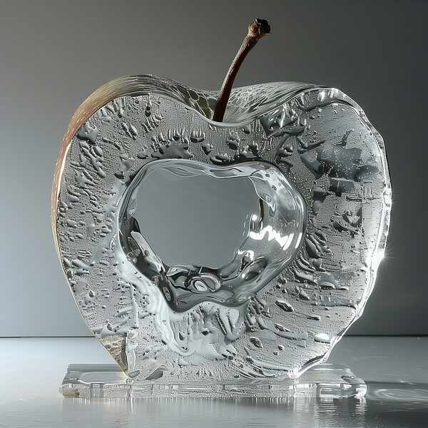 Pomme en verre avec tige Pomme en verre avec tige