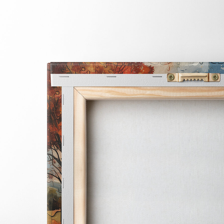 Puzzle d'une rivière avec des arbres et une lune Puzzle d'une rivière avec des arbres et une lune