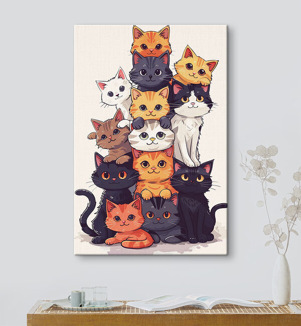 Groupe de chats empilés Groupe de chats empilés