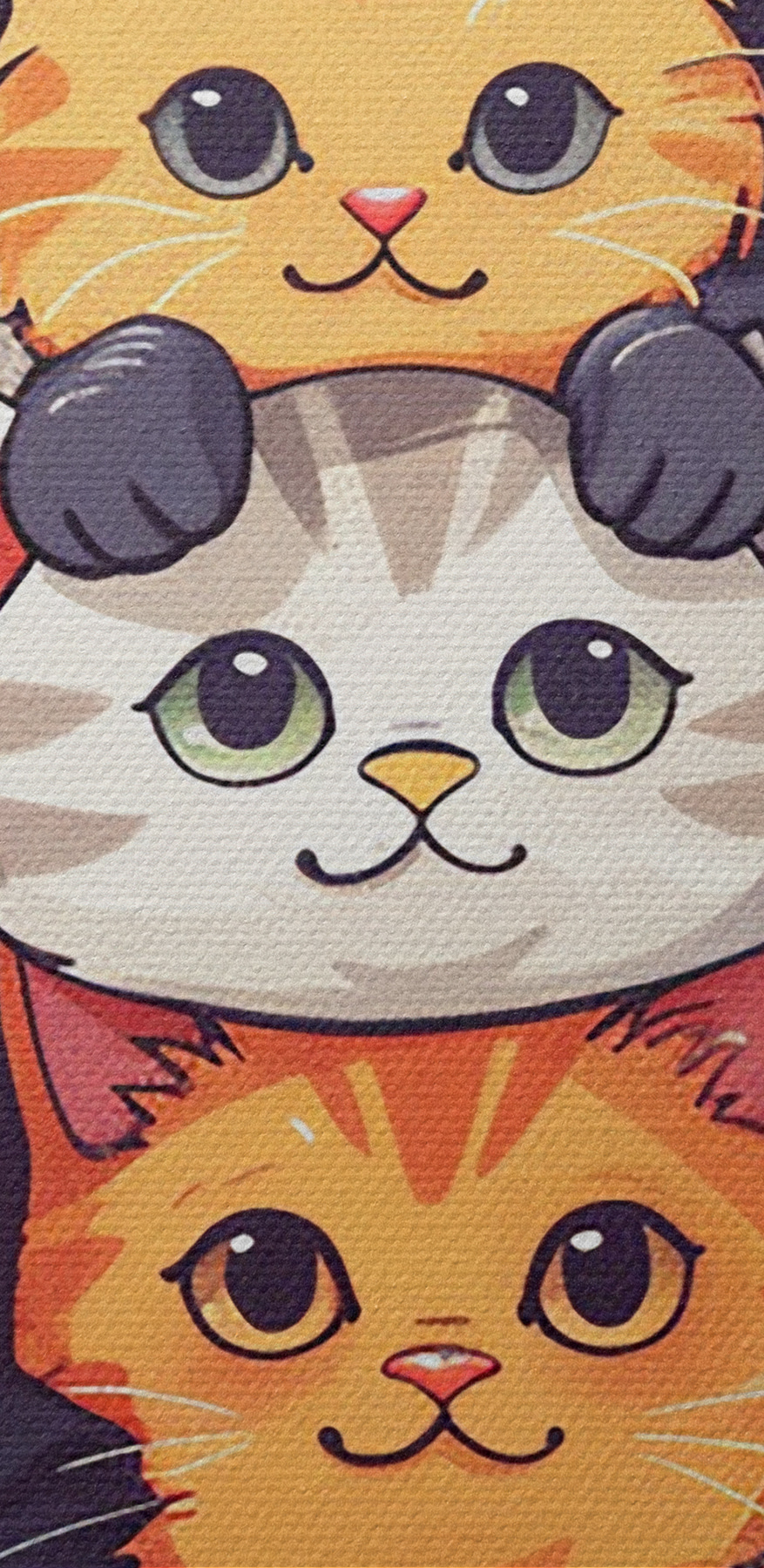 Groupe de chats empilés