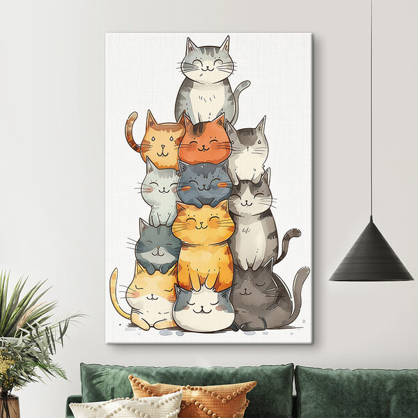 Groupe de chats empilés Groupe de chats empilés