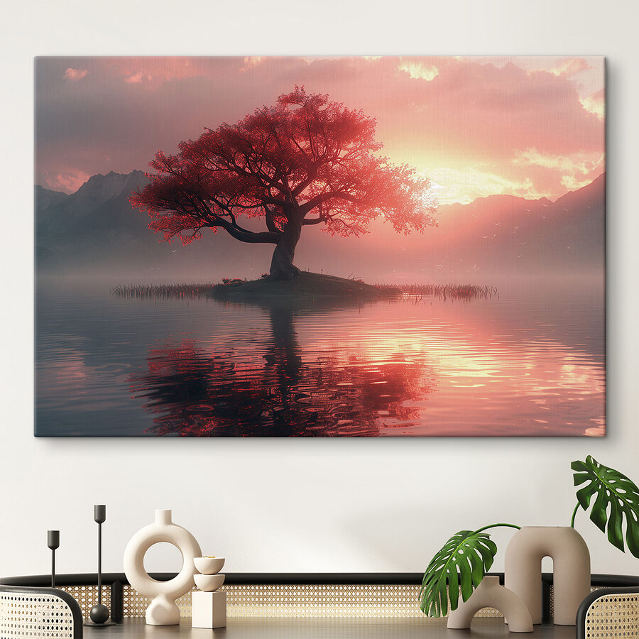 Arbre sur une petite île dans l'eau Arbre sur une petite île dans l'eau
