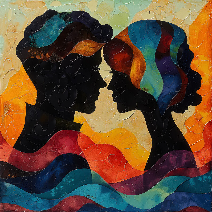 Homme et femme se regardant l'un l'autre