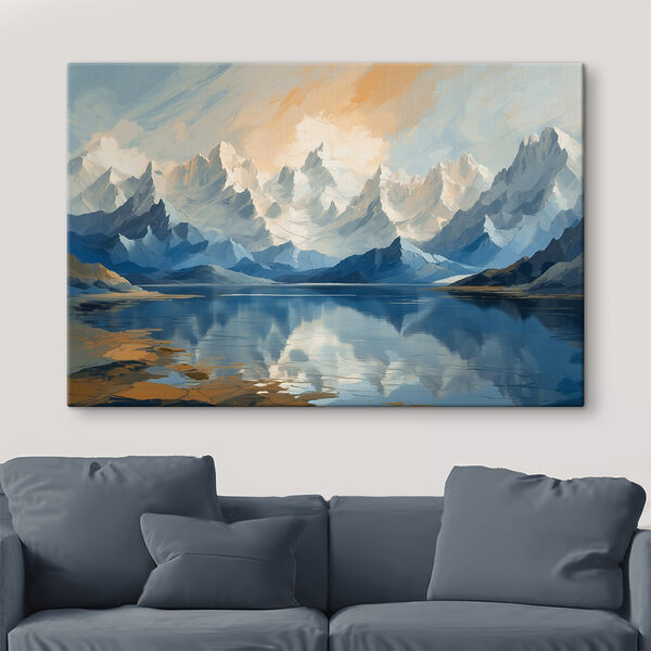 Lac avec montagnes et nuages Lac avec montagnes et nuages