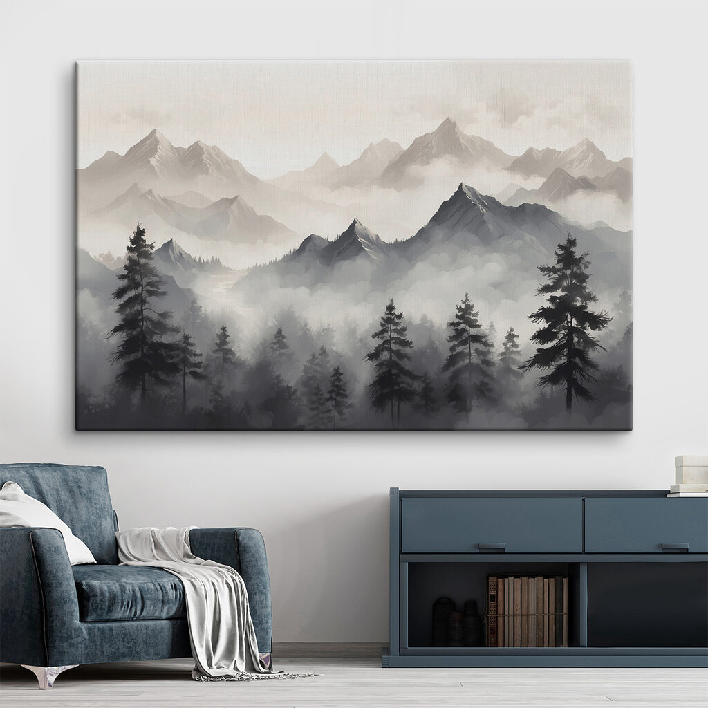 Landscape of mountains and trees